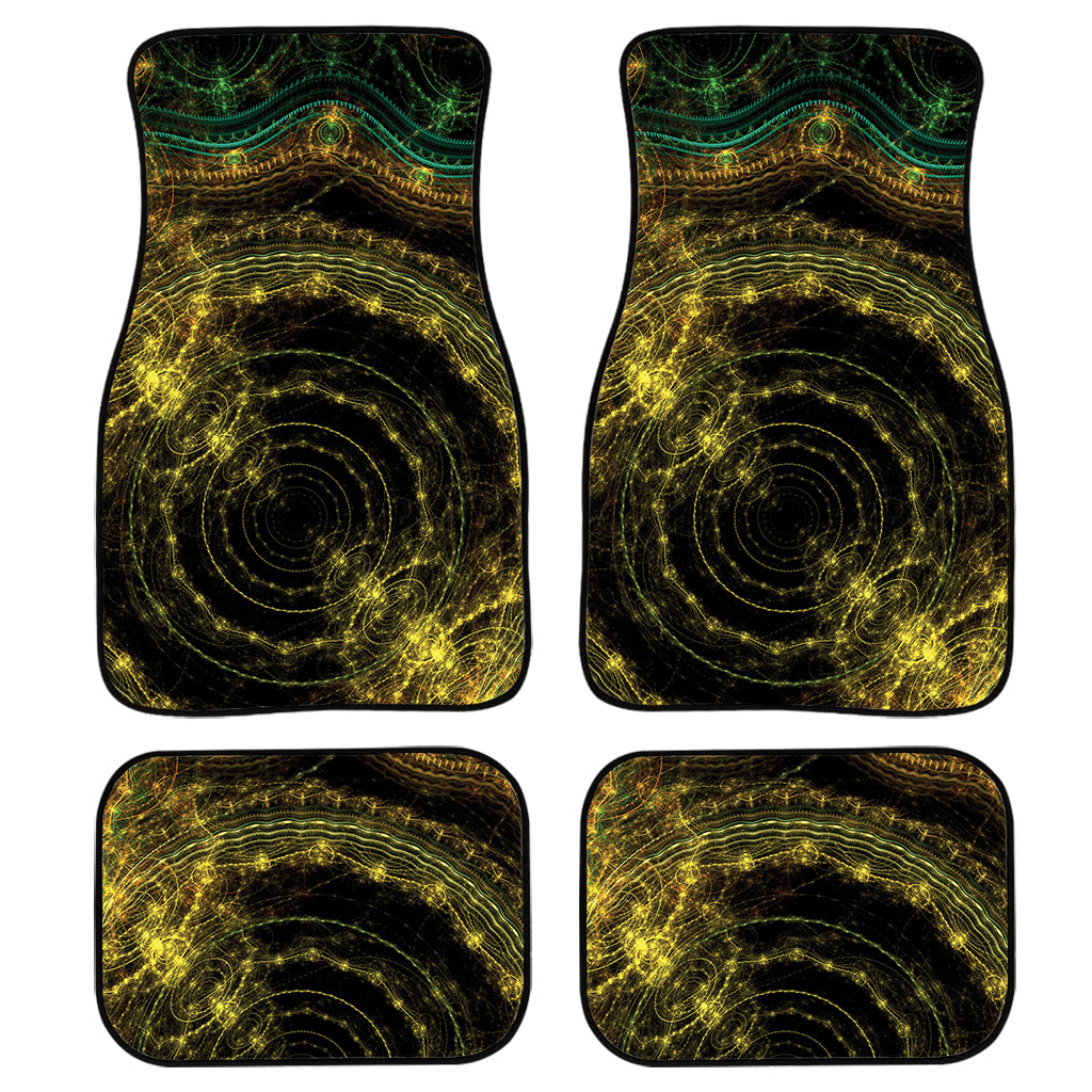 Steampunk Fractal Print Front and Back Car Floor Mats