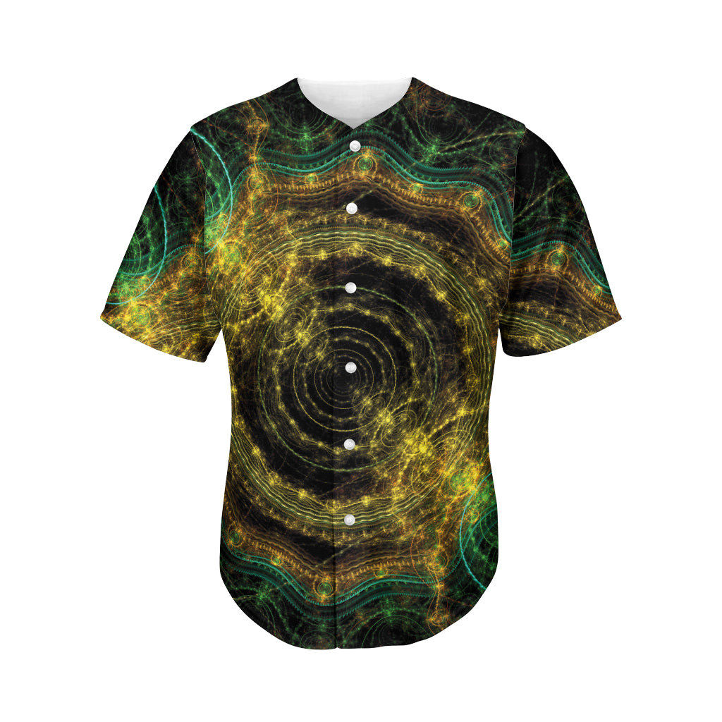 Steampunk Fractal Print Men's Baseball Jersey