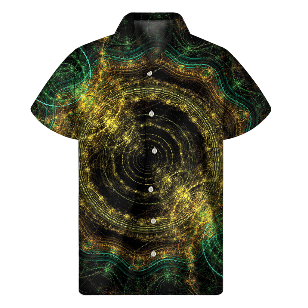 Steampunk Fractal Print Men's Short Sleeve Shirt