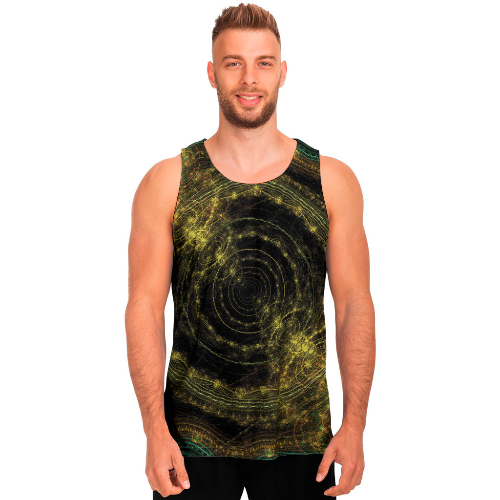 Steampunk Fractal Print Men's Tank Top