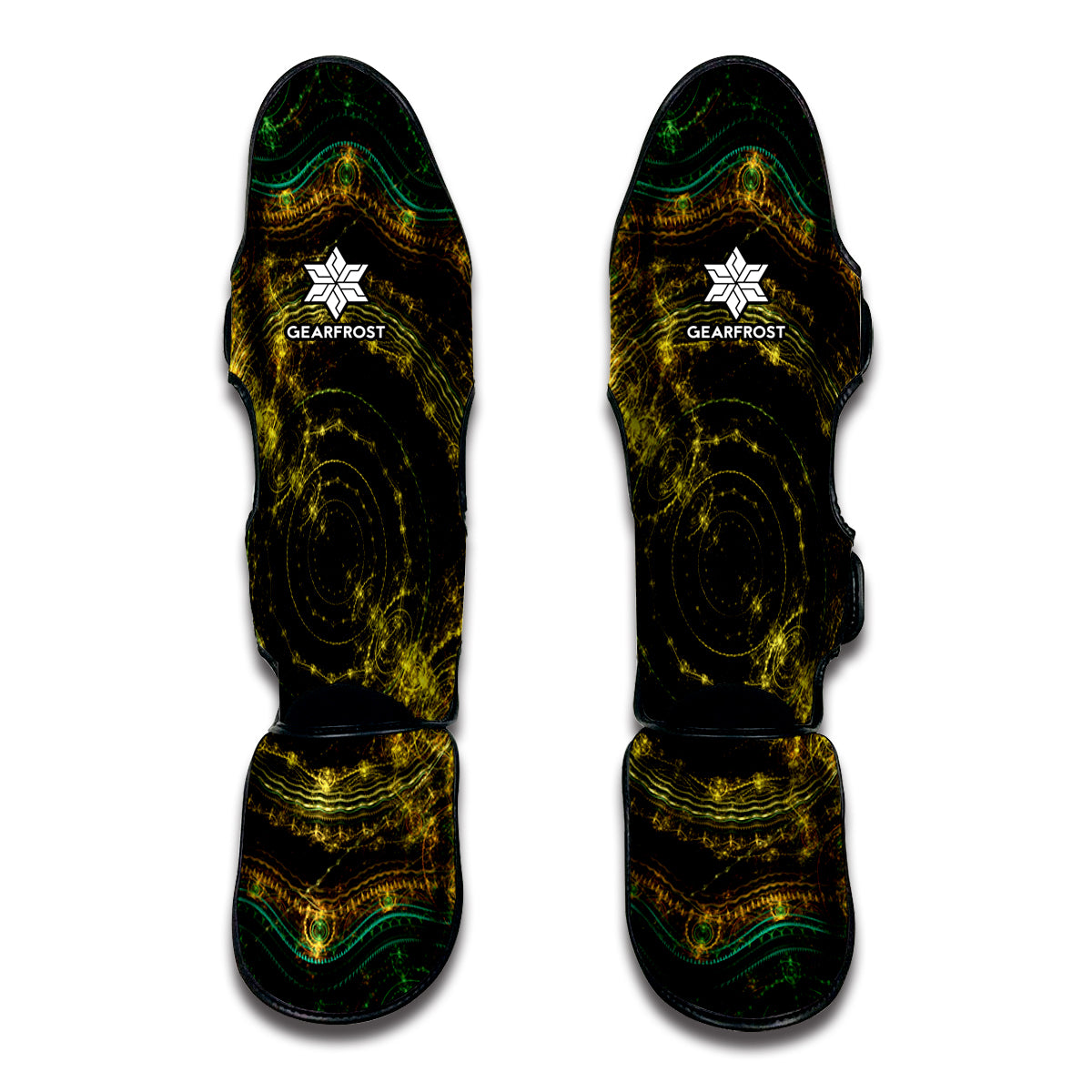 Steampunk Fractal Print Muay Thai Shin Guards