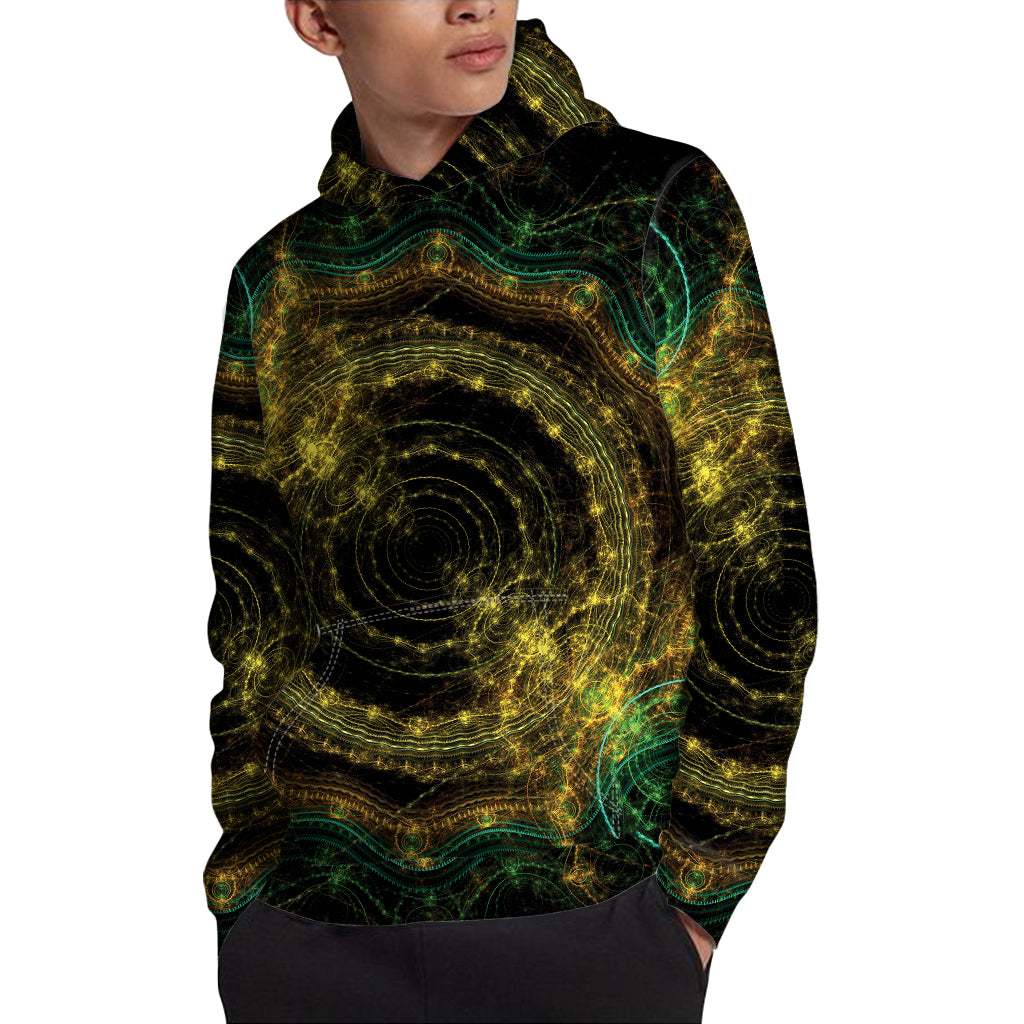 Steampunk Fractal Print Pullover Hoodie