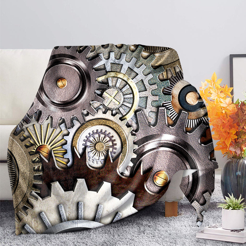 Steampunk Gears And Cogs Print Blanket