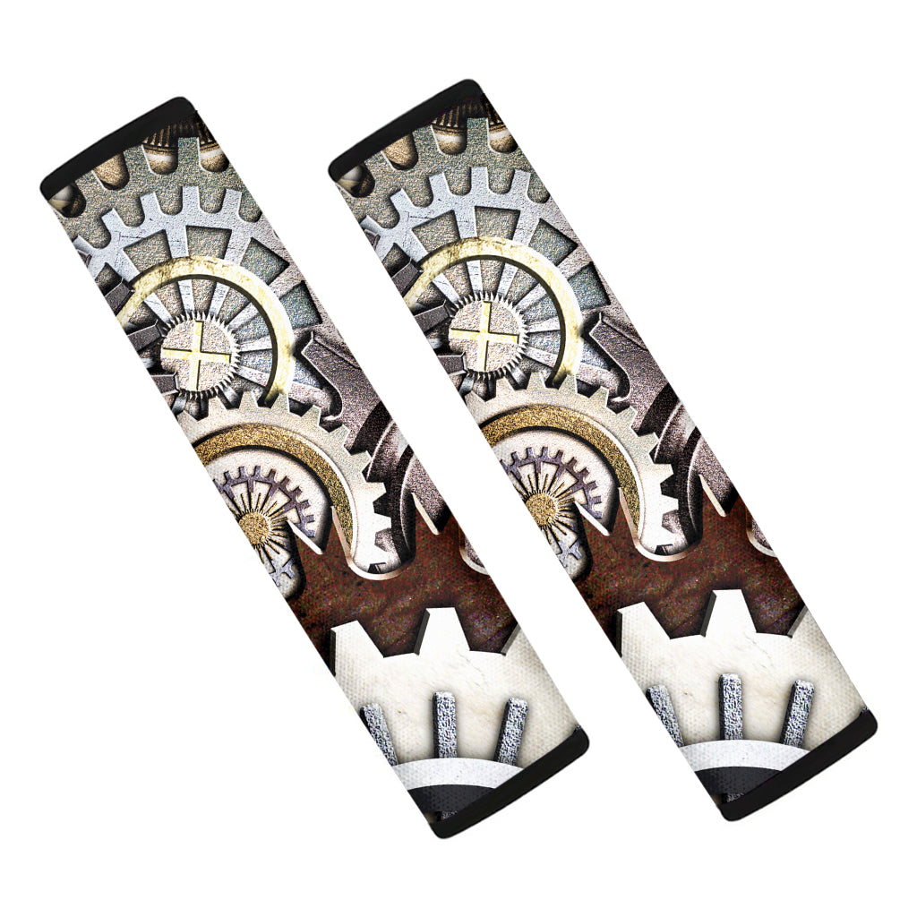 Steampunk Gears And Cogs Print Car Seat Belt Covers