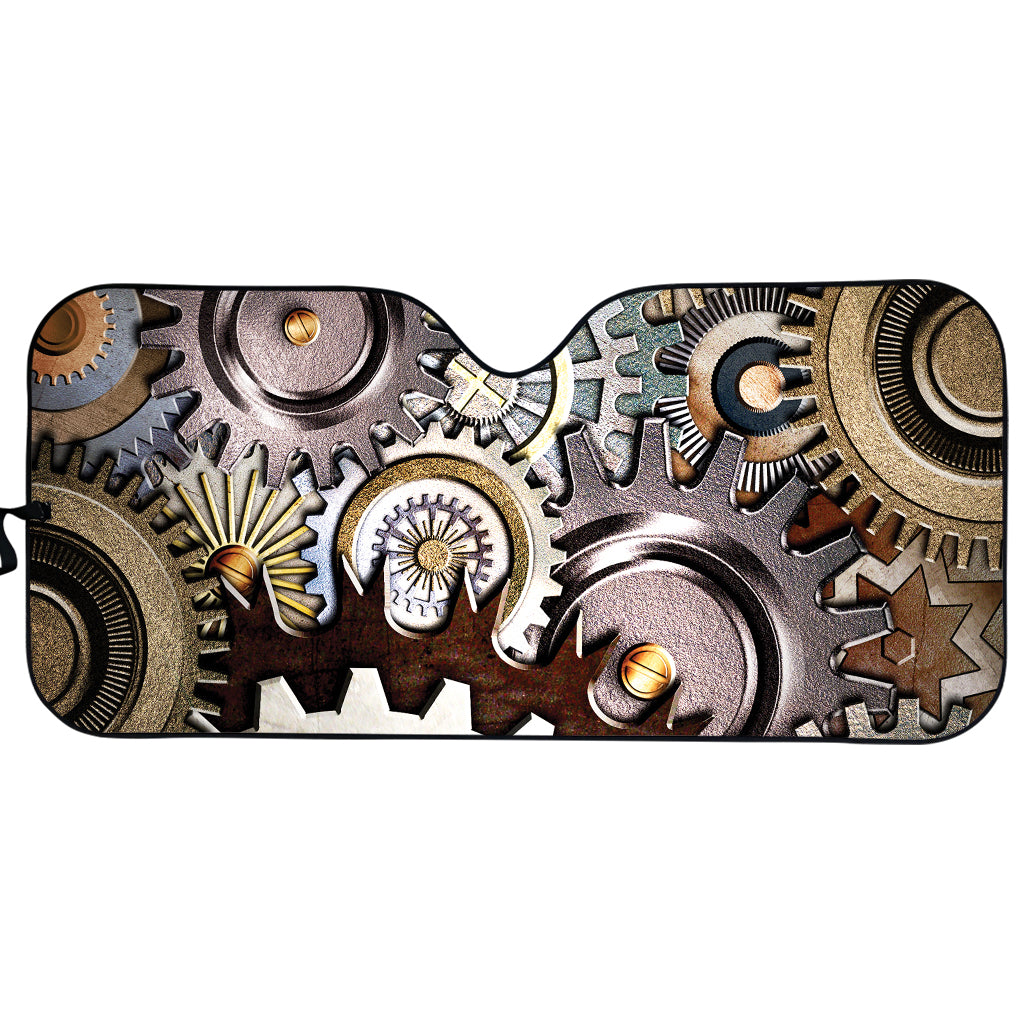 Steampunk Gears And Cogs Print Car Sun Shade