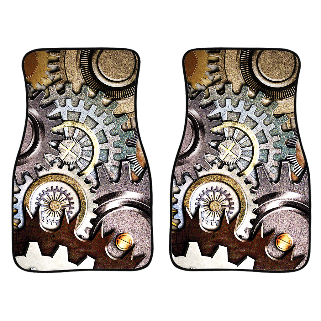 Steampunk Gears And Cogs Print Front Car Floor Mats