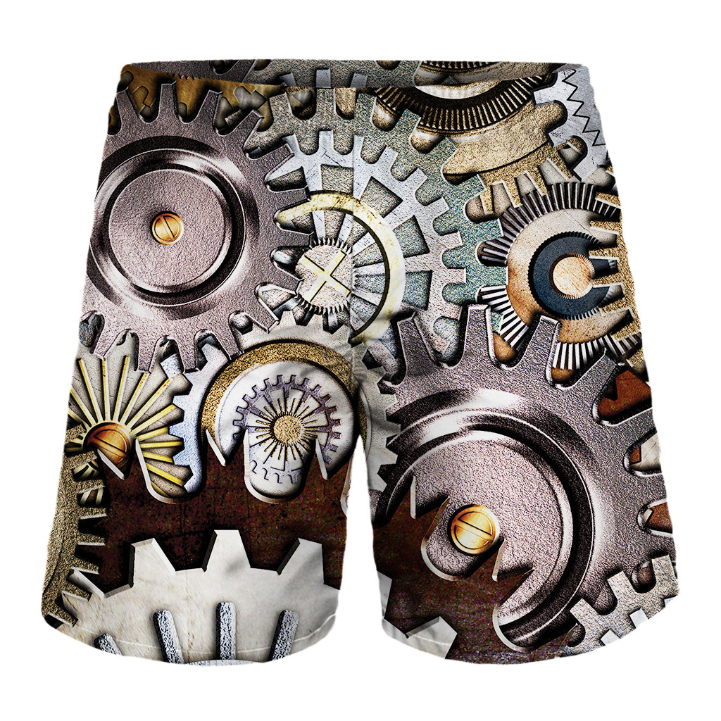 Steampunk Gears And Cogs Print Men's Shorts