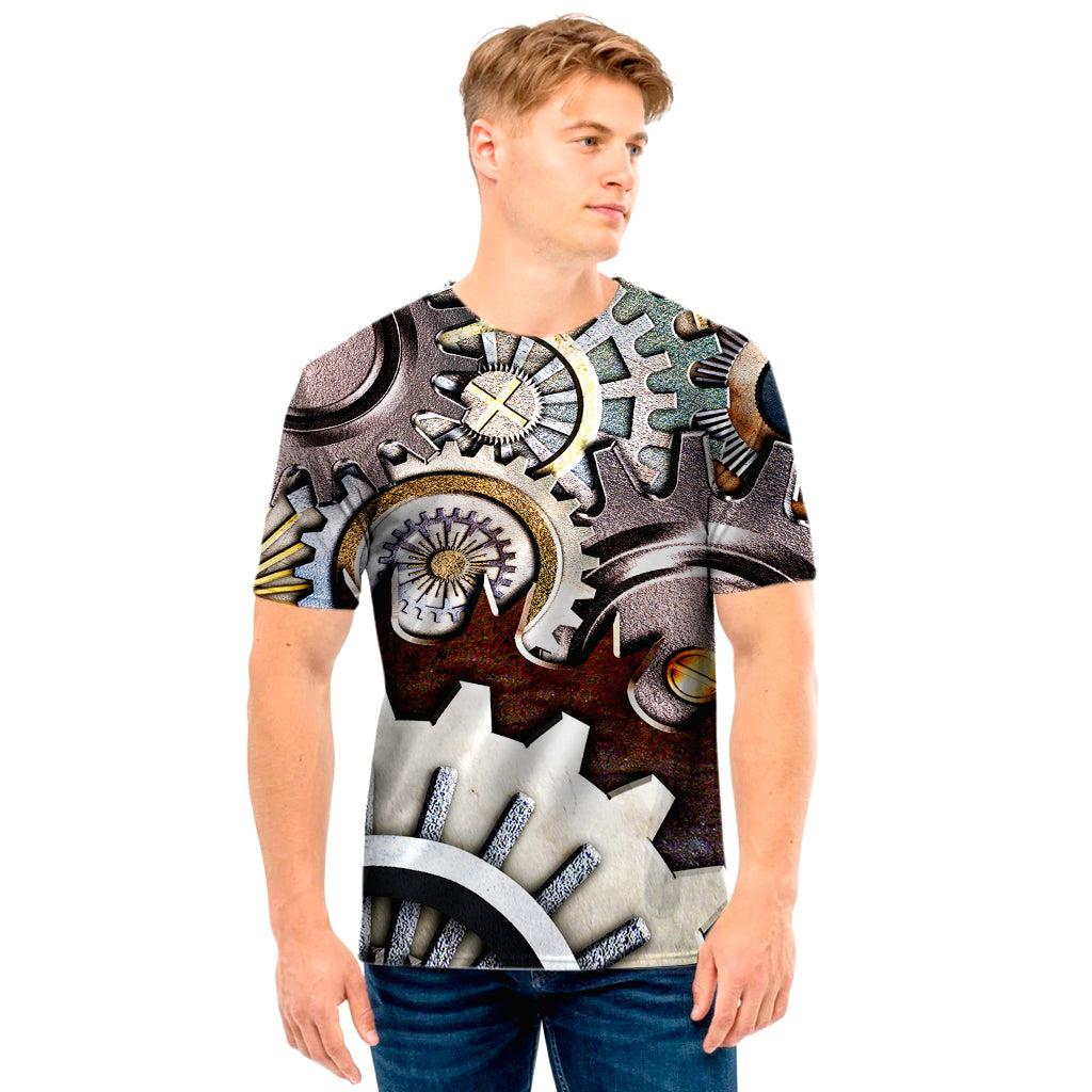 Steampunk Gears And Cogs Print Men's T-Shirt