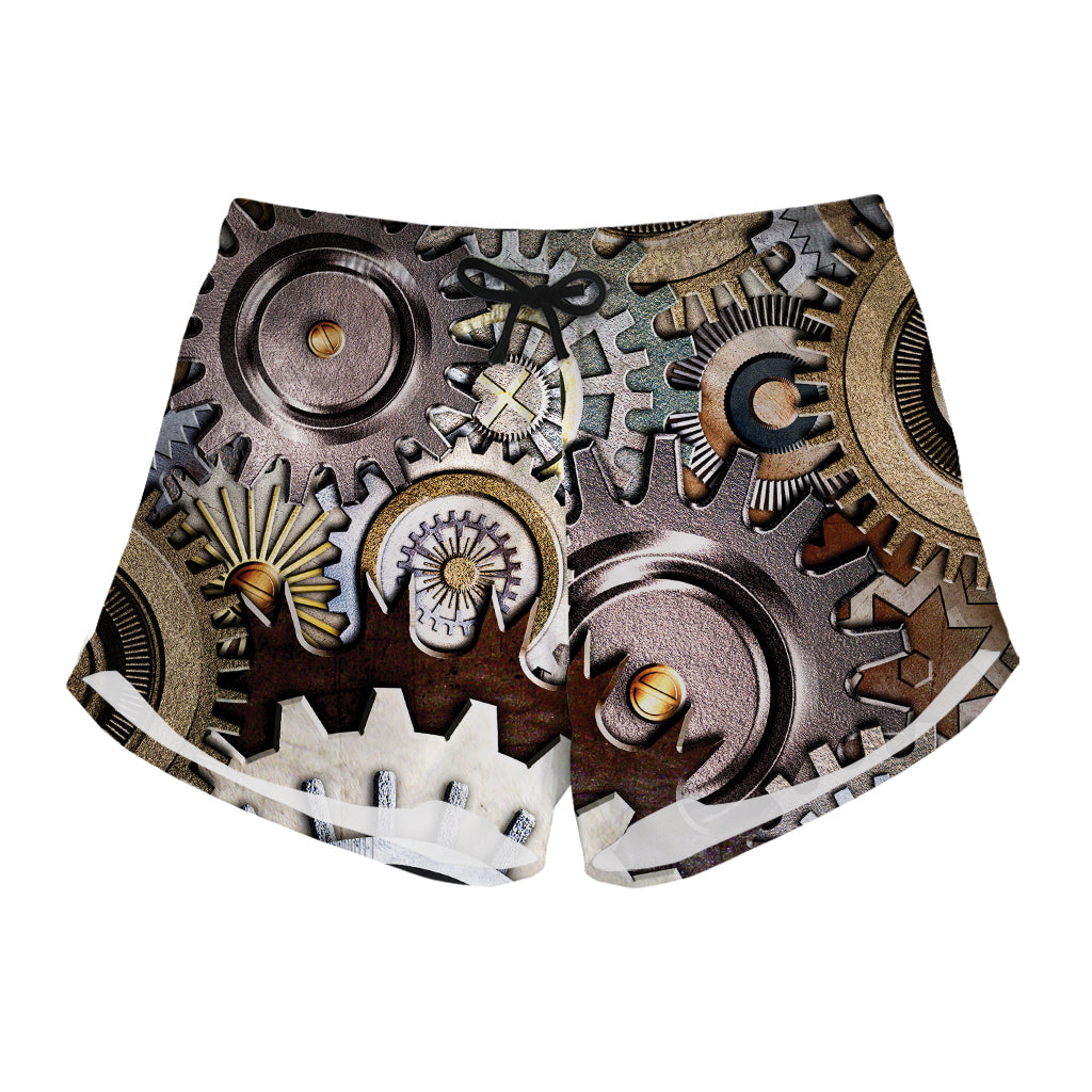 Steampunk Gears And Cogs Print Women's Shorts