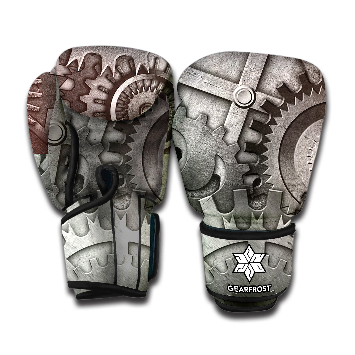 Steampunk Metal Gears Print Boxing Gloves