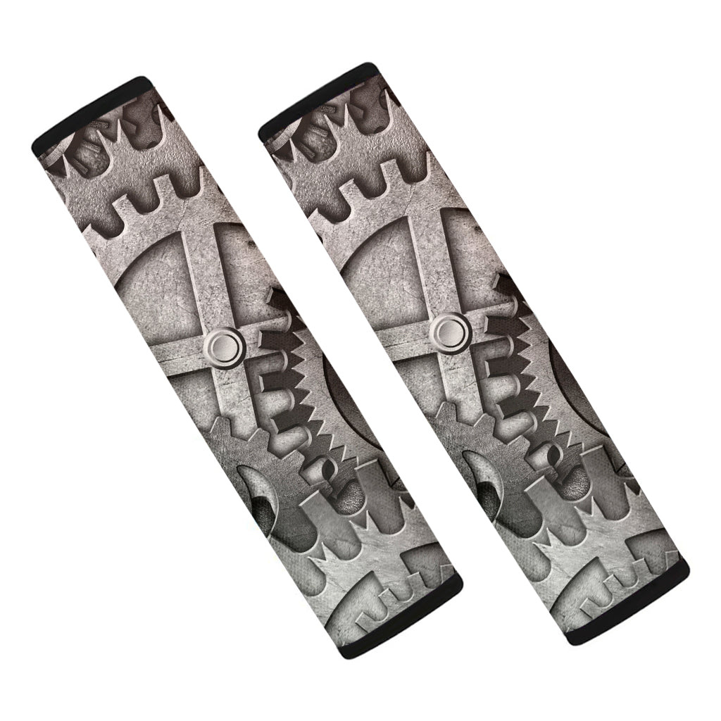 Steampunk Metal Gears Print Car Seat Belt Covers