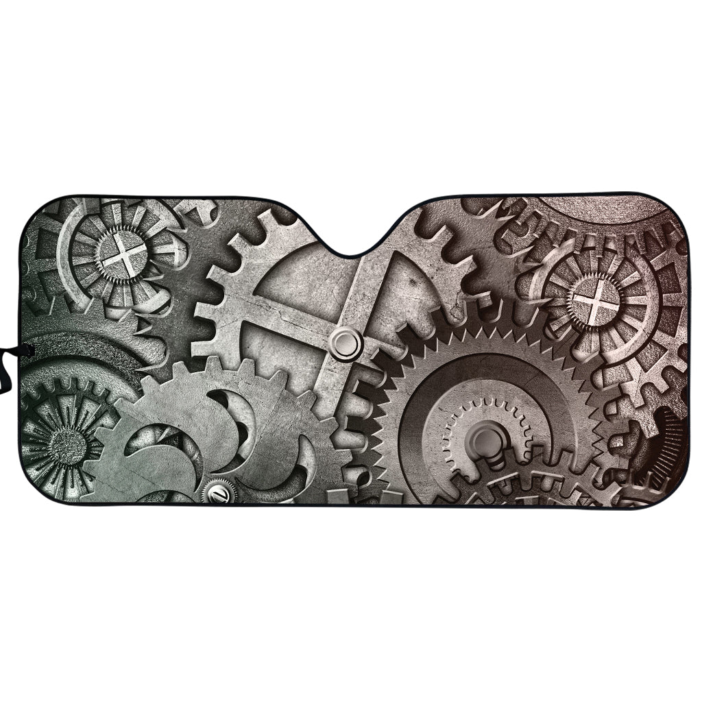 Steampunk Metal Gears Print Car Sun Shade