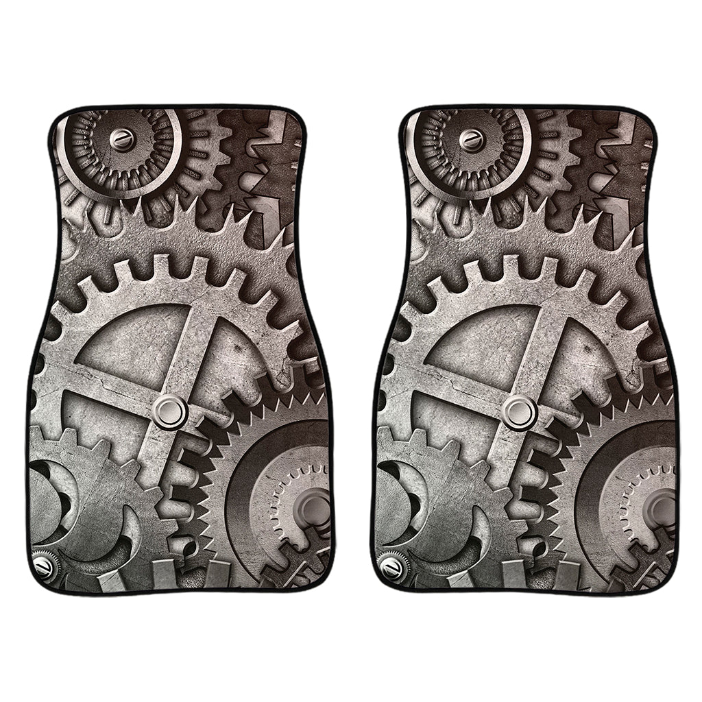 Steampunk Metal Gears Print Front Car Floor Mats