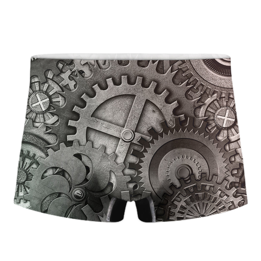 Steampunk Metal Gears Print Men's Boxer Briefs