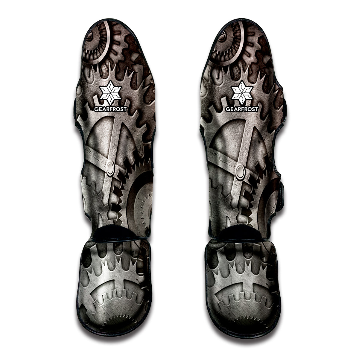 Steampunk Metal Gears Print Muay Thai Shin Guards