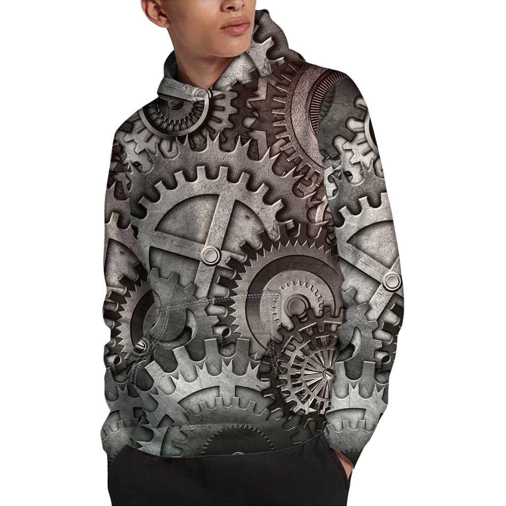 Steampunk Metal Gears Print Pullover Hoodie