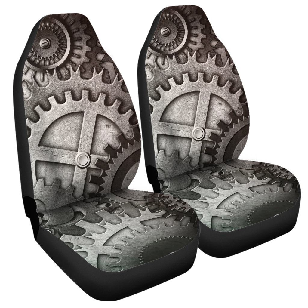 Steampunk Metal Gears Print Universal Fit Car Seat Covers