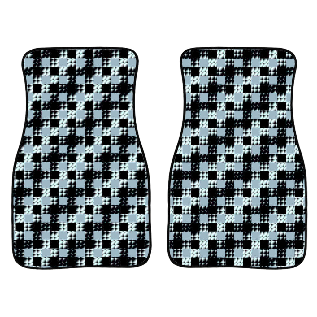 Steel Blue And Black Buffalo Check Print Front Car Floor Mats