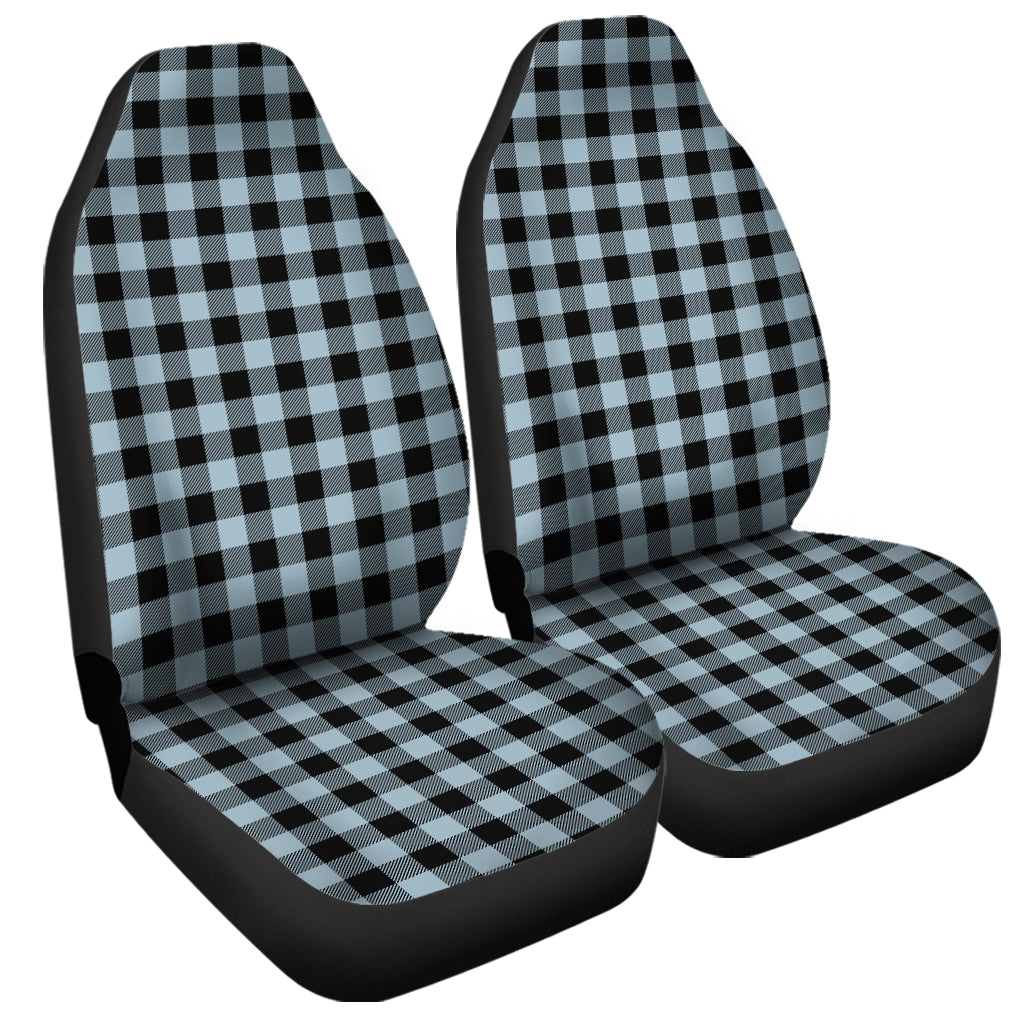 Steel Blue And Black Buffalo Check Print Universal Fit Car Seat Covers