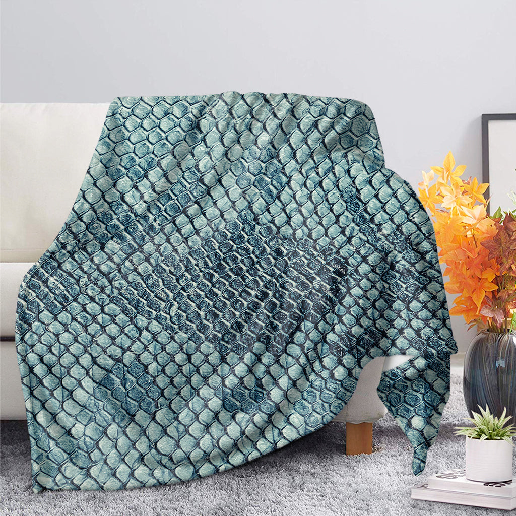 Steel Blue Snakeskin Print Blanket