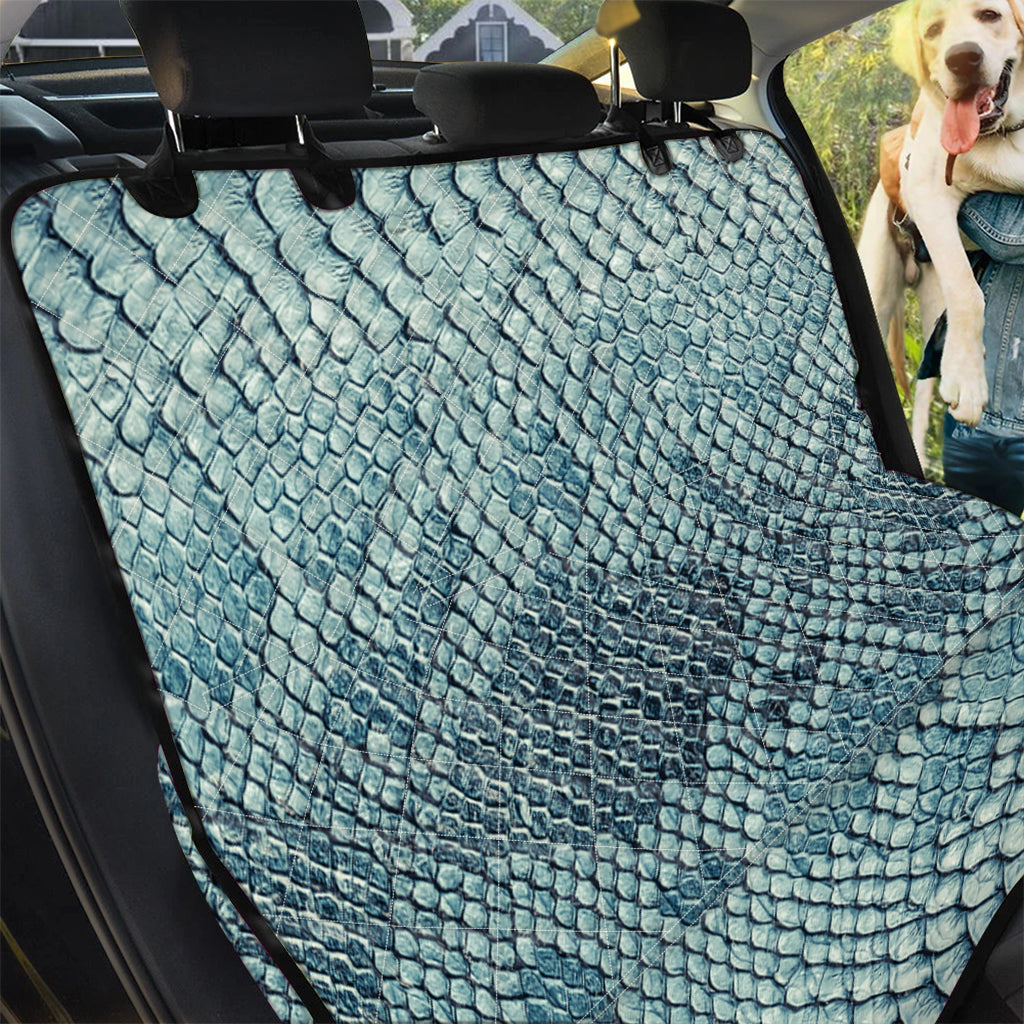 Steel Blue Snakeskin Print Pet Car Back Seat Cover