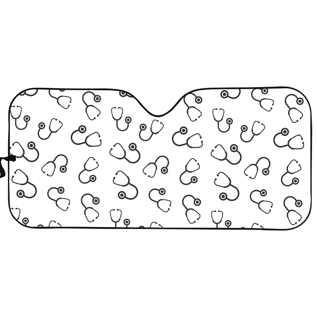 Stethoscope Sign Pattern Print Car Sun Shade