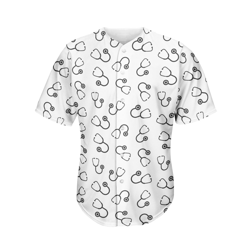 Stethoscope Sign Pattern Print Men's Baseball Jersey