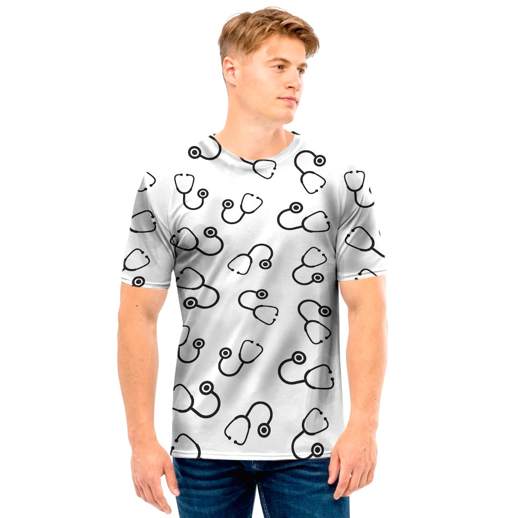 Stethoscope Sign Pattern Print Men's T-Shirt