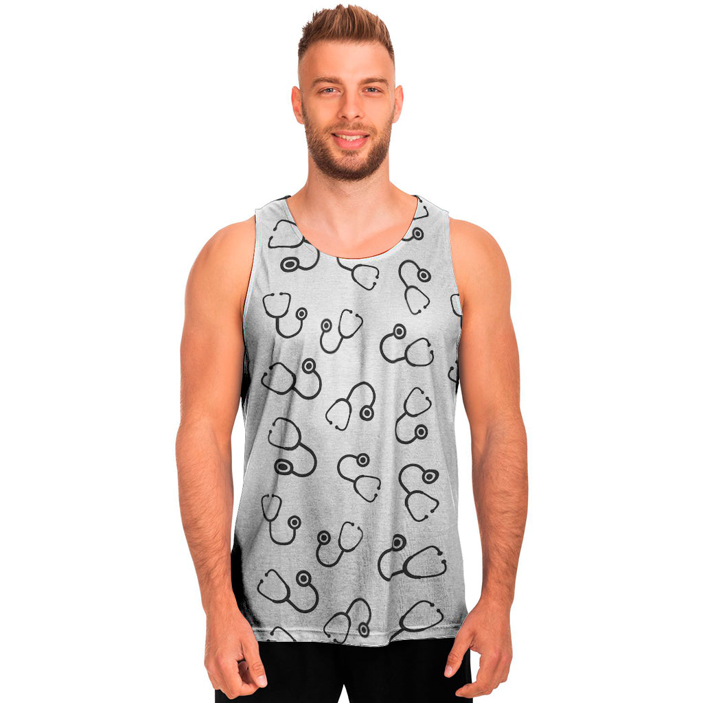 Stethoscope Sign Pattern Print Men's Tank Top