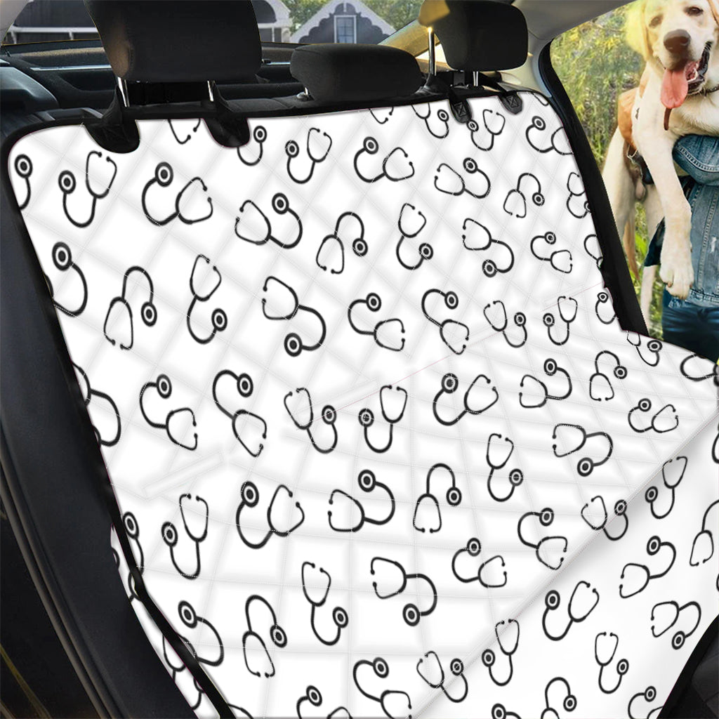 Stethoscope Sign Pattern Print Pet Car Back Seat Cover