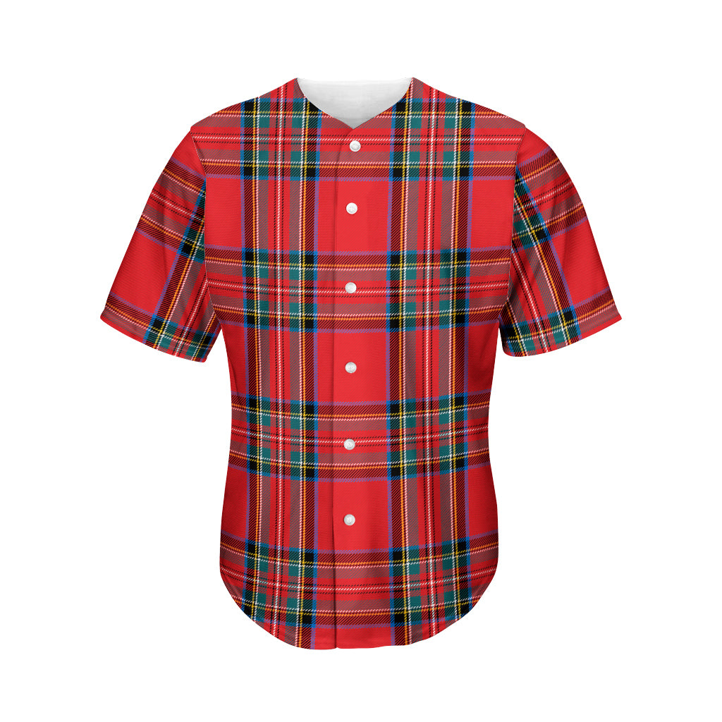 Stewart Tartan Scottish Pattern Print Men's Baseball Jersey