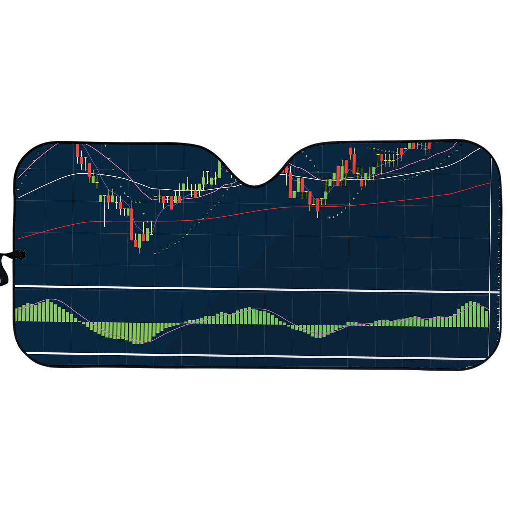 Stock Candlestick And Indicators Print Car Sun Shade