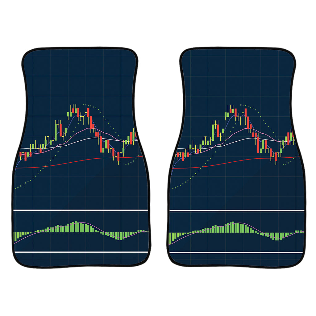 Stock Candlestick And Indicators Print Front Car Floor Mats