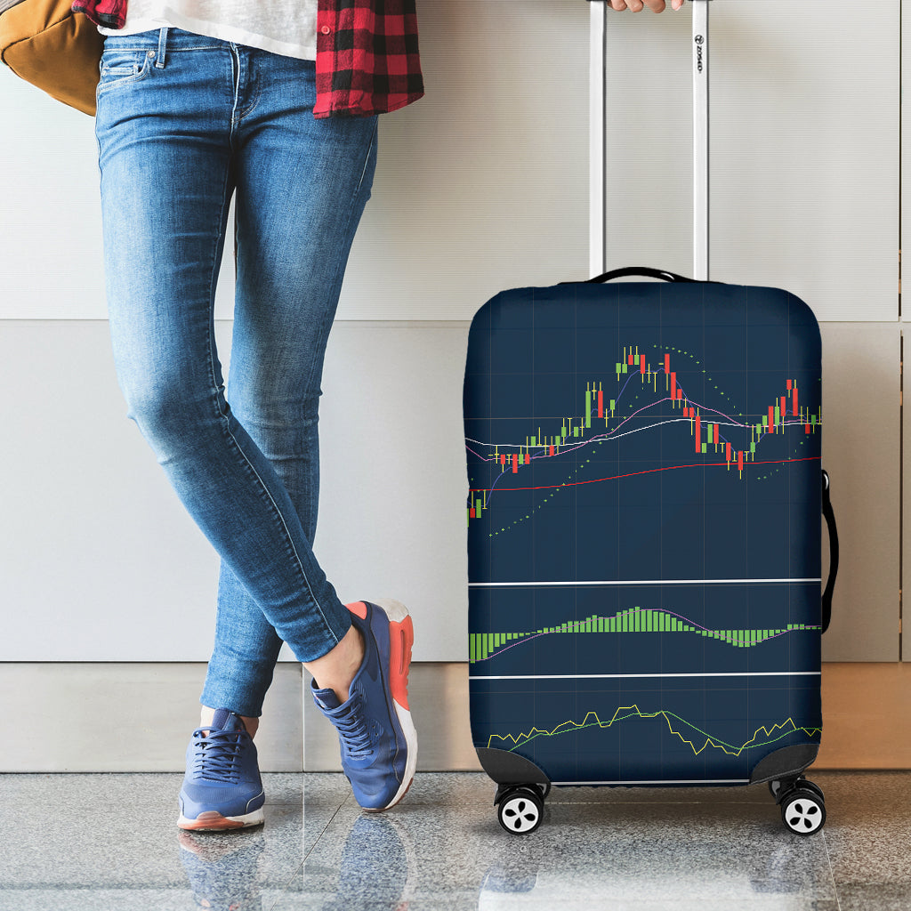 Stock Candlestick And Indicators Print Luggage Cover