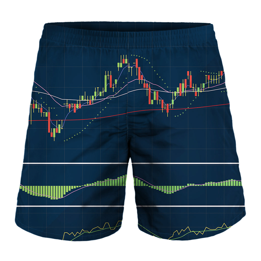 Stock Candlestick And Indicators Print Men's Shorts