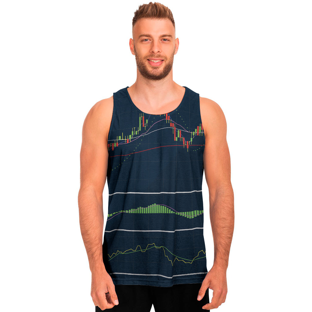 Stock Candlestick And Indicators Print Men's Tank Top