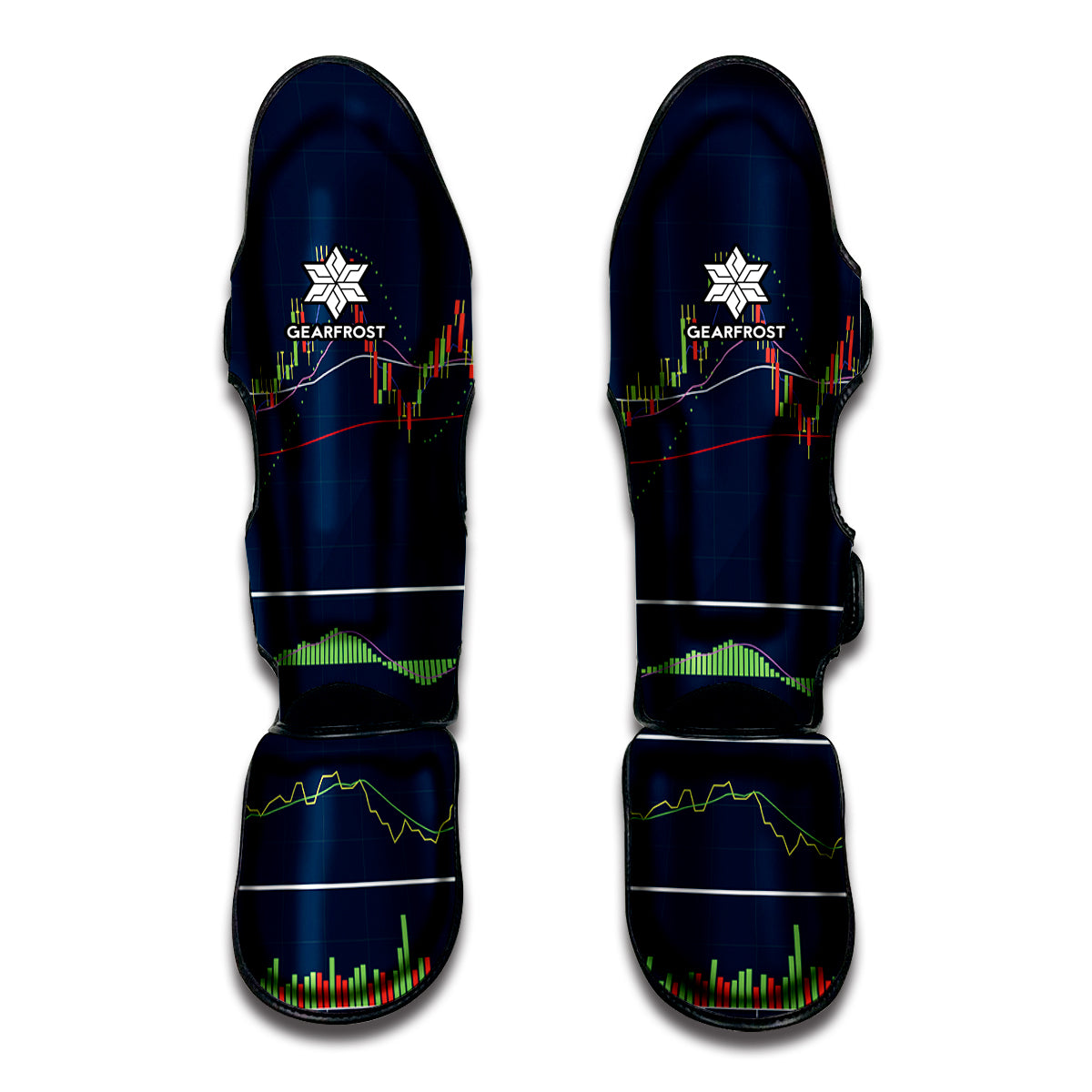 Stock Candlestick And Indicators Print Muay Thai Shin Guards