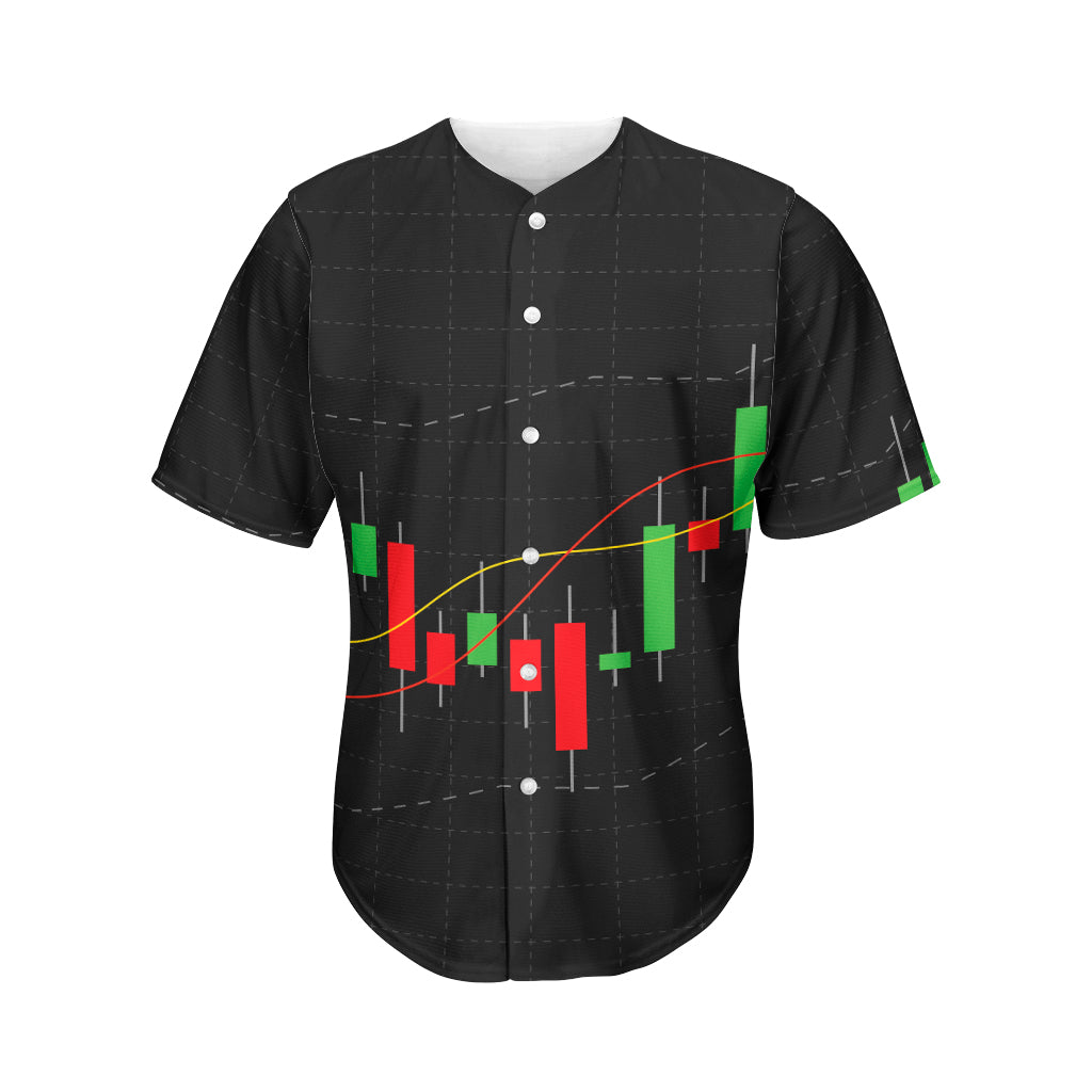 Stock Market Candlestick Print Men's Baseball Jersey