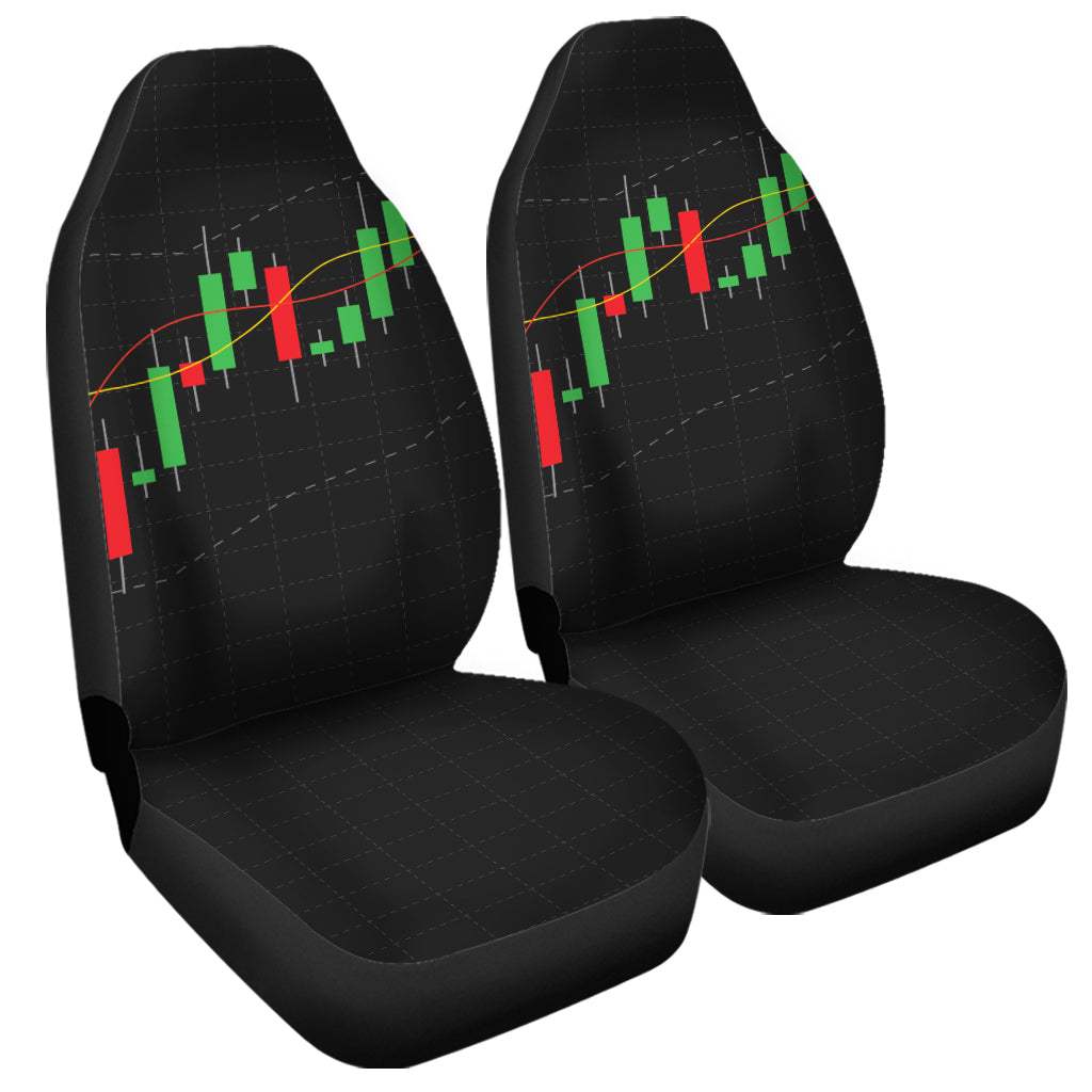 Stock Market Candlestick Print Universal Fit Car Seat Covers