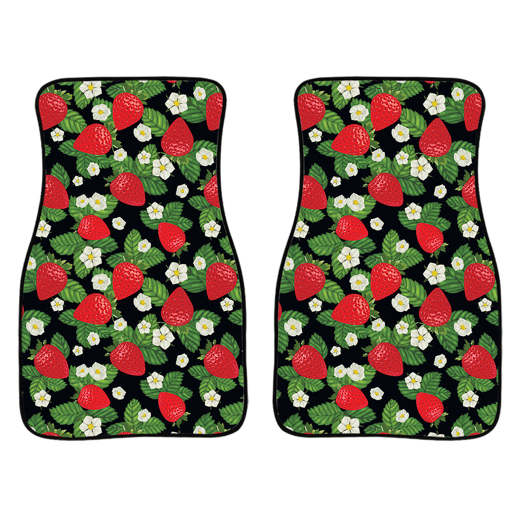 Strawberry And Flower Pattern Print Front Car Floor Mats