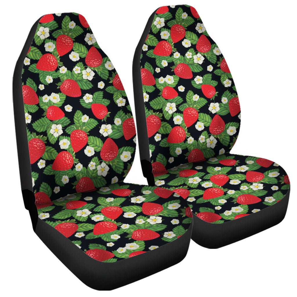 Strawberry And Flower Pattern Print Universal Fit Car Seat Covers