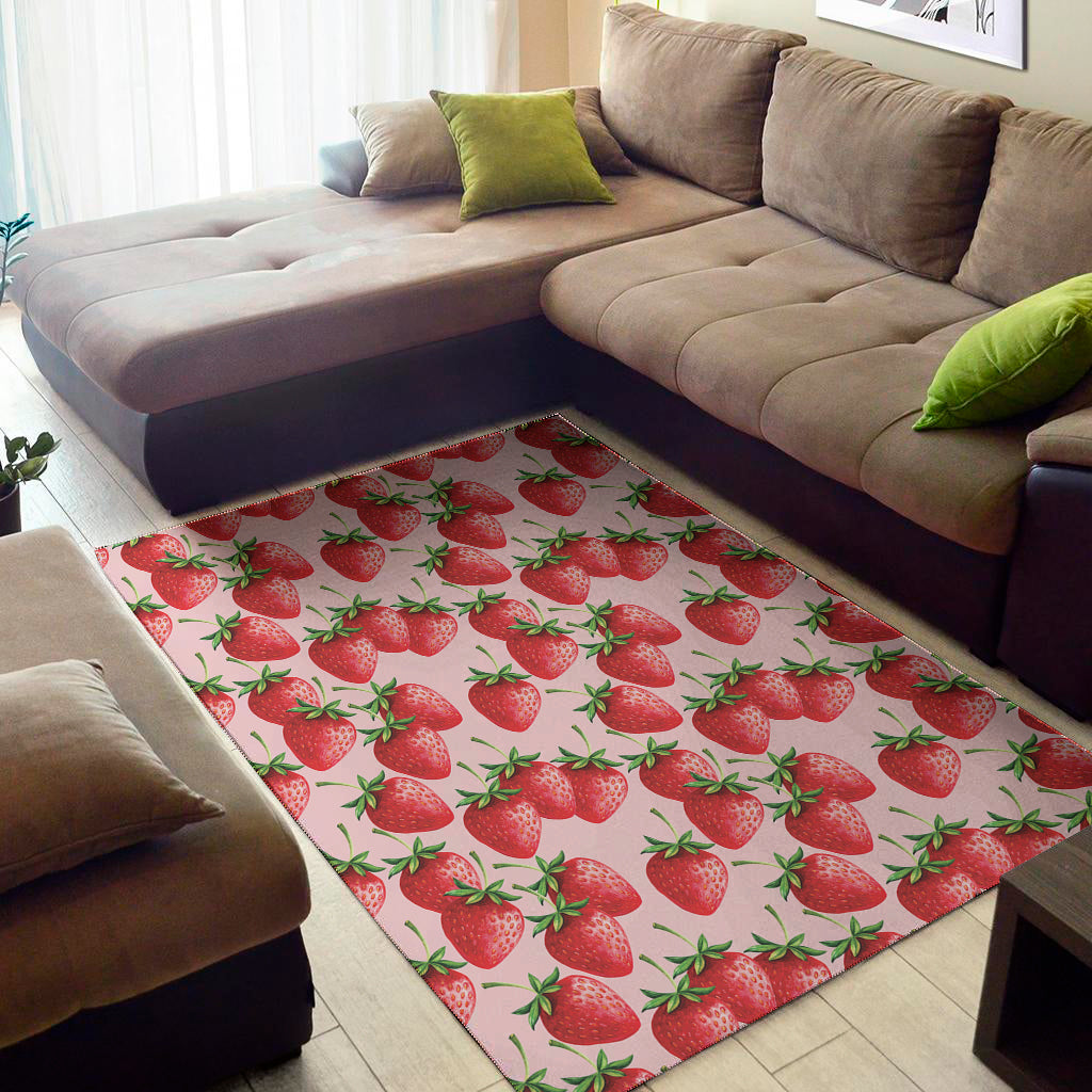 Strawberry Fruit Pattern Print Area Rug