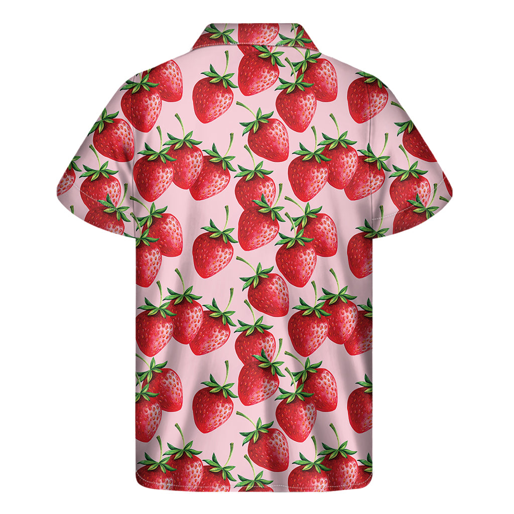 Strawberry Fruit Pattern Print Men's Short Sleeve Shirt