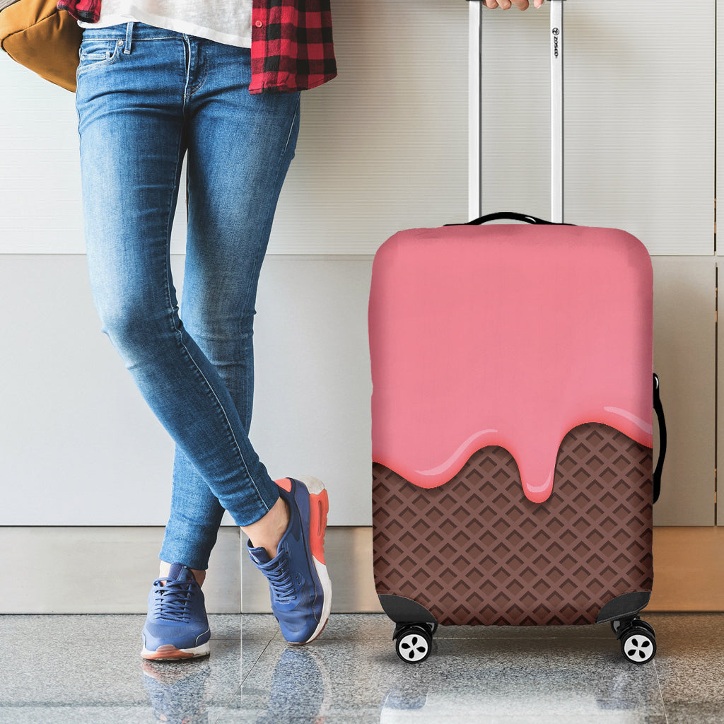 Strawberry Ice Cream Melted Print Luggage Cover