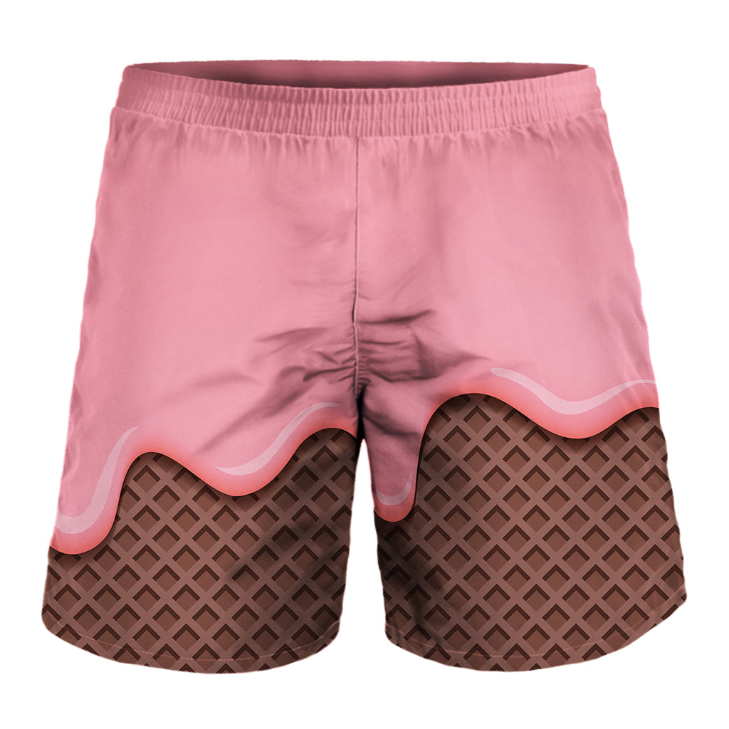 Strawberry Ice Cream Melted Print Men's Shorts