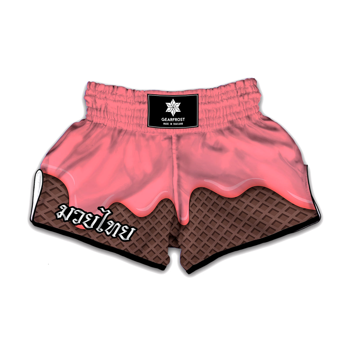 Strawberry Ice Cream Melted Print Muay Thai Boxing Shorts