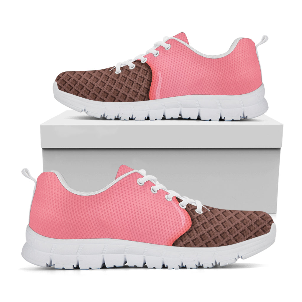 Strawberry Ice Cream Melted Print White Sneakers