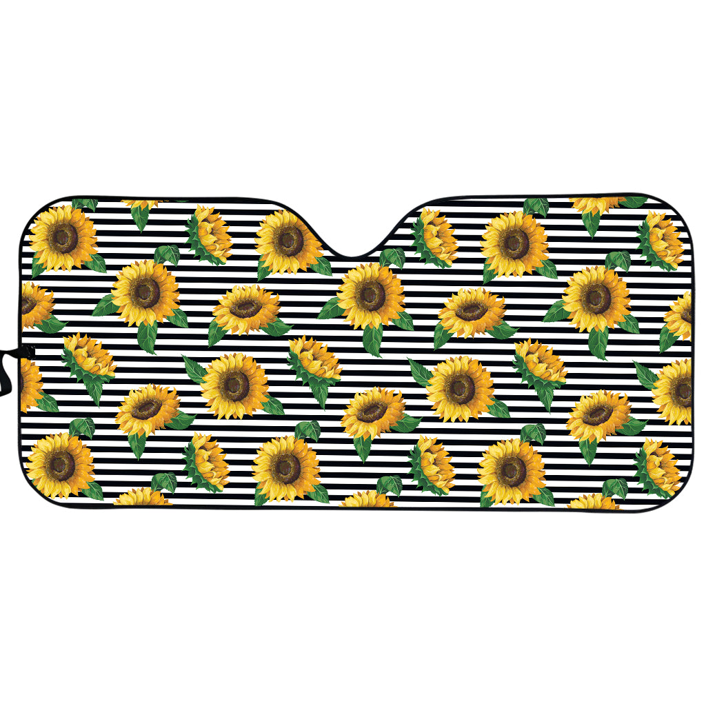 Stripe Sunflower Pattern Print Car Sun Shade