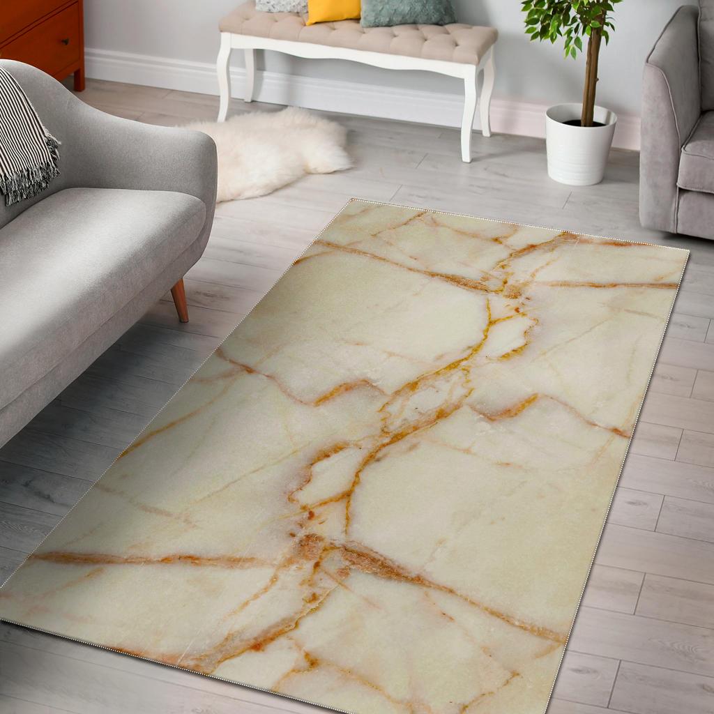 Sugar Brown Marble Print Area Rug