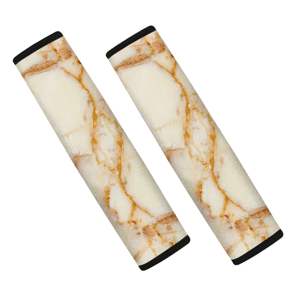 Sugar Brown Marble Print Car Seat Belt Covers